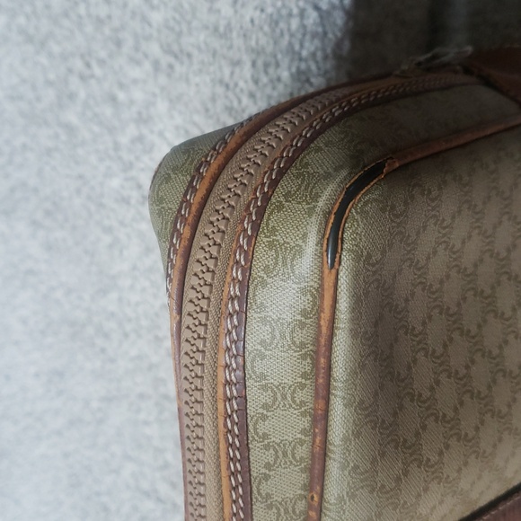 Celine Tan/Brown Leather/Coated Canvas Briefcase Document case Authentic Vintage - Picture 12 of 17